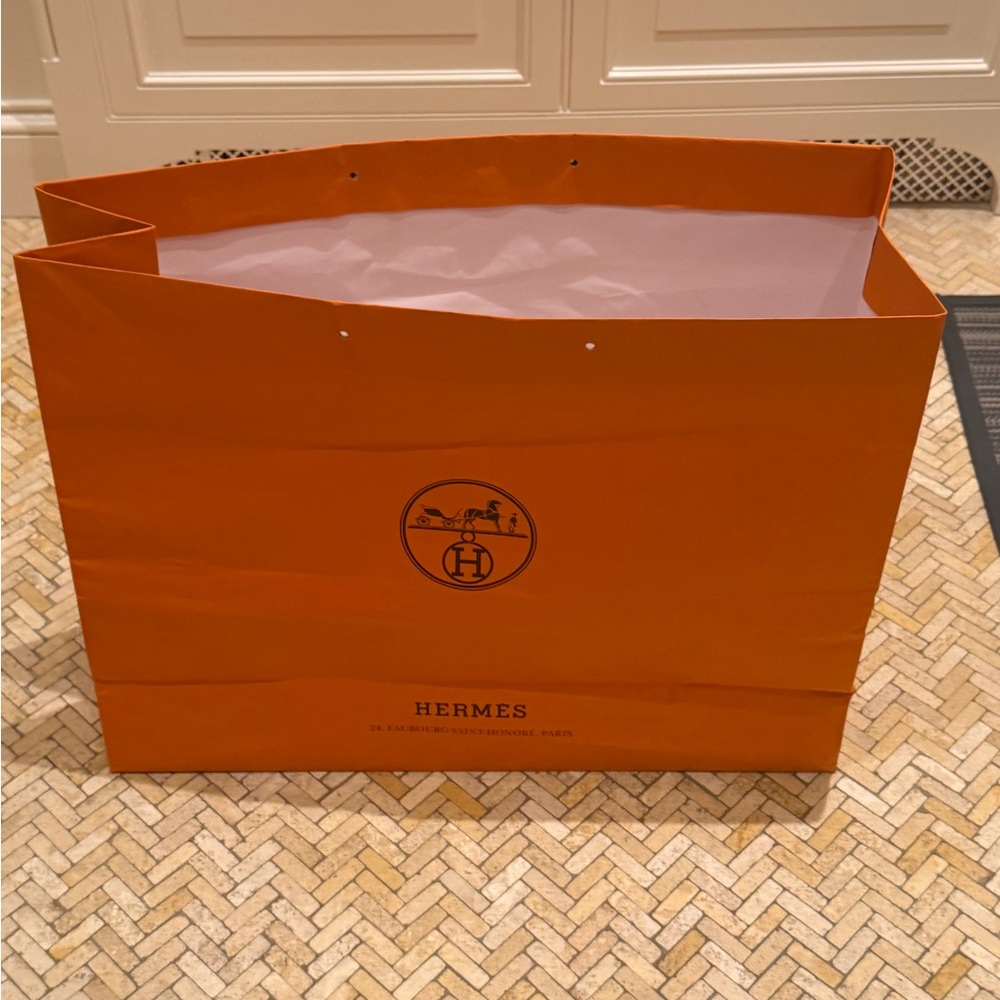 Hermes Orange Shopping Bag